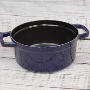 Staub 22 Blue Enameled Dutch Oven 2.6L NO LID GUC READ